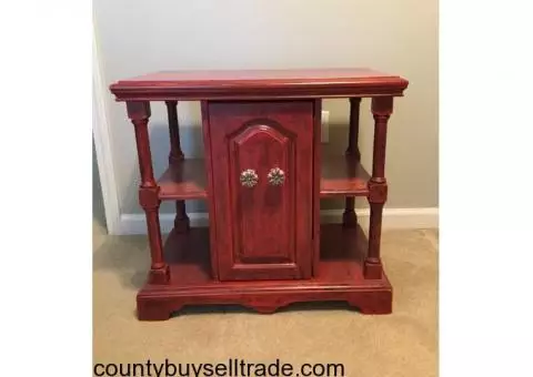Distressed Red Multipurpose Table/Cabinet